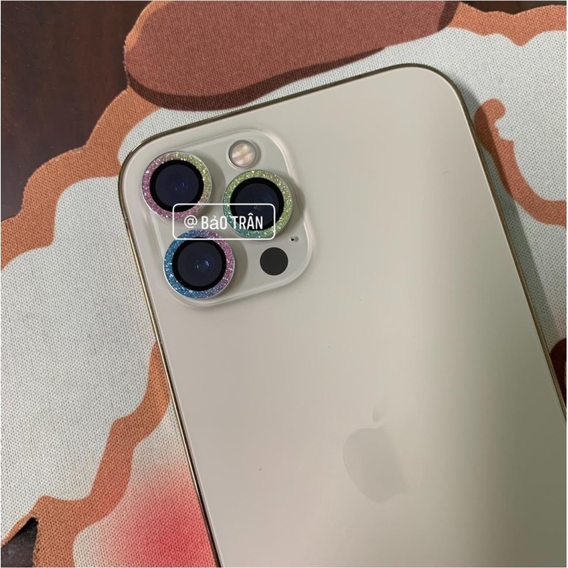 Bộ 3 mắt dán camera kim tuyến nhũ dành cho iphone 11 / 11pro / 11promax / 12 / 12pro / 12promax