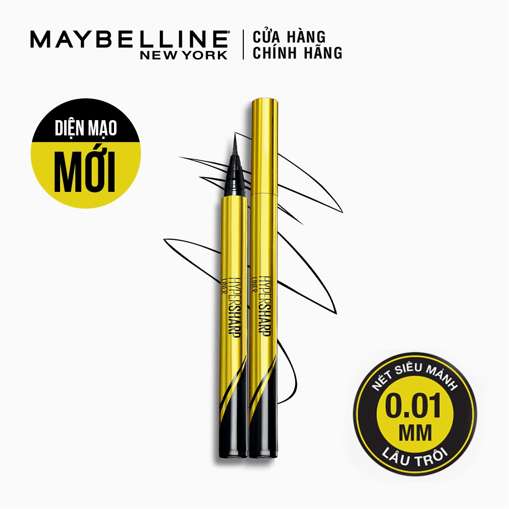 Bút Kẻ Mắt Nước Sắc Mảnh Maybelline HyperSharp Liner Màu Đen 0.5g