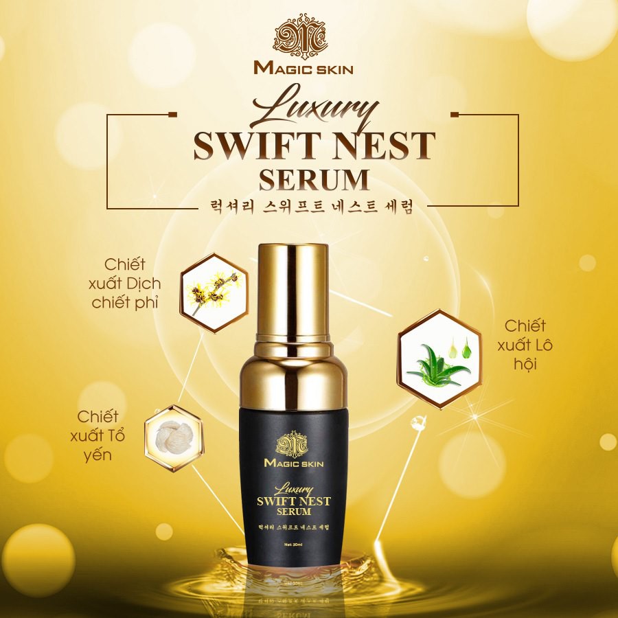 Serum Yến Magic Skin 👍 Căng Bóng Dưỡng Trắng Dưỡng Ẩm Ngăn Ngừa Lão Hóa ✔ CHÍNH HÃNG
