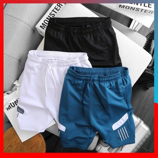 Quần Short Thể Thao Nam GUMA Lưng Thun Có Dây Luồn, Túi Khóa Kéo, Thun Lạnh Thể Thao  4 Chiều Cao Cấp