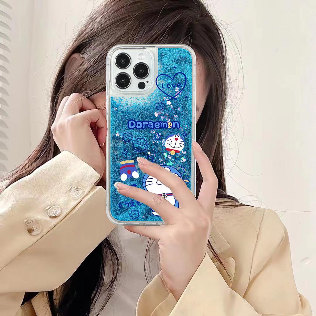 Ốp Điện Thoại Cát Chảy Kim Tuyến Hình Gấu Dâu Cho IPhone 13promax 12 11 7Plus X Xs Max XR 8 7