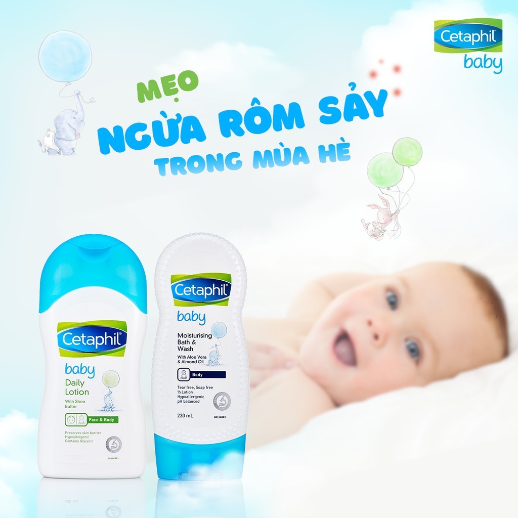[CAM KẾT CHÍNH HÃNG]Sữa Tắm Cho Bé,Sữa Tắm Gội Toàn Thân Cho Bé Cetaphil Baby Gentle Wash &amp; Shampoo Dung Tích 230ml.