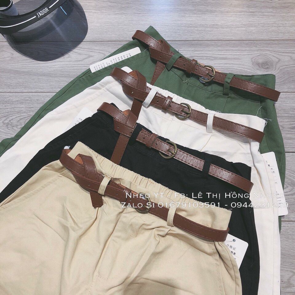 Quần short kaki kèm đai hàng Quảng Châu mẫu mới