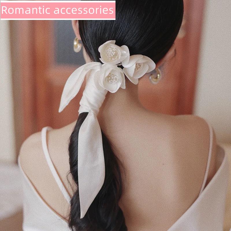 Dây Ruy Băng Satin Thắt Tóc Thắt Nơ Hoa Phong Cách Mori Siêu Cổ Tích Phụ Kiện Tóc Cho Cô Dâu Tiệc Cưới Thời Trang Mới
