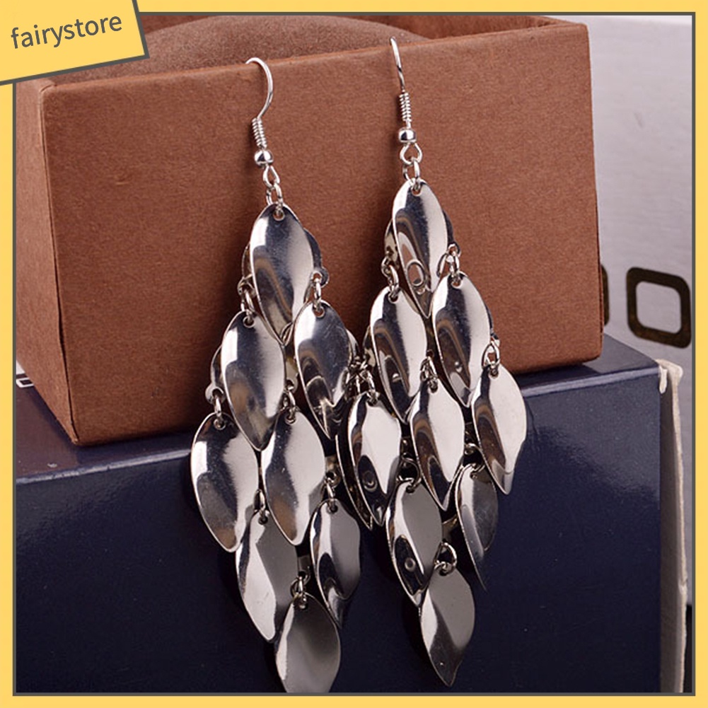 Hoa Tai Dáng Dài Mặt Hình Giọt Nước Cho Nữ