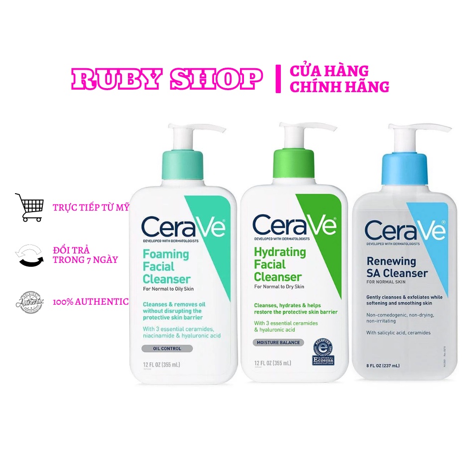 [Bảng Mỹ] Sữa rửa mặt Cerave đủ loại
