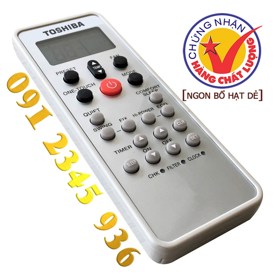 Remote Điều khiển cho Điều hòa Máy lạnh TOSHIBA &quot;HÀNG ĐẸP''. (Mẫu số 2)