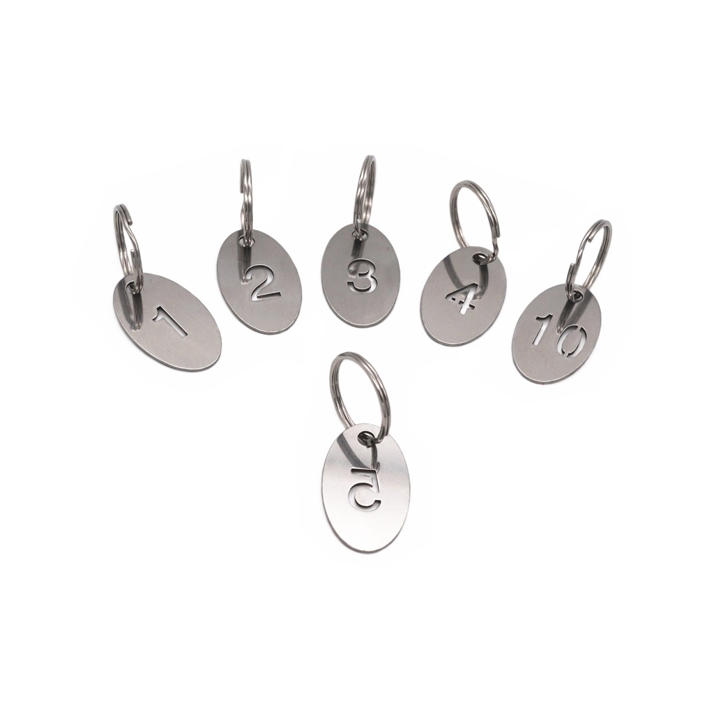 Set 10 Móc Khóa Hình Oval Bằng Thép Không Gỉ 304