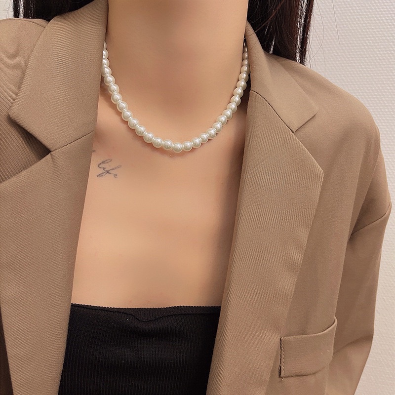 Vòng cổ choker hạt thanh lịch đủ size mac TR-81