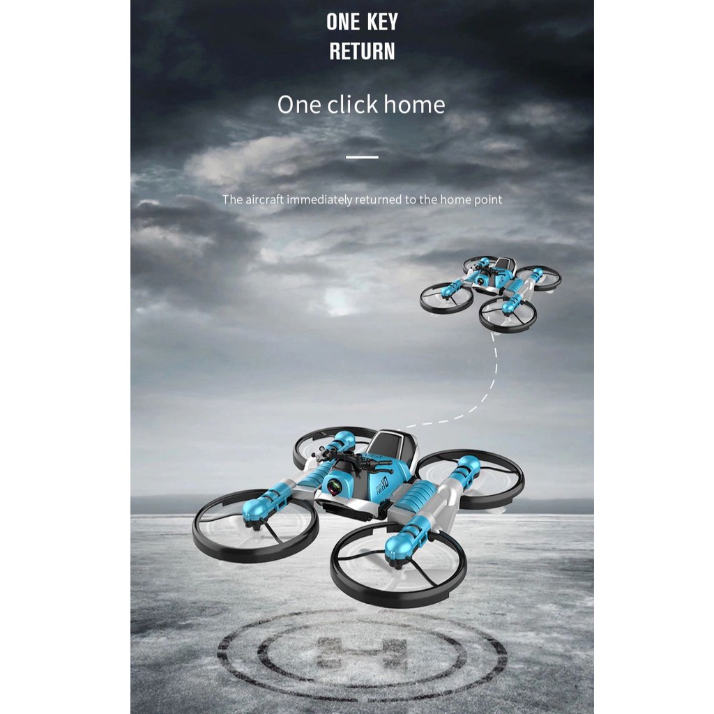 Flycam Quadcopter Mini Drone H6 2in1 Xe Máy và Máy bay camera không người lái