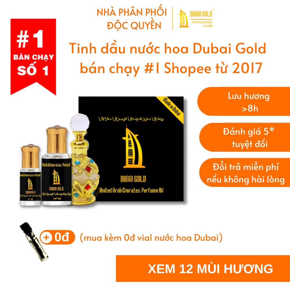 Tinh dầu nước hoa Dubai Gold 2ml