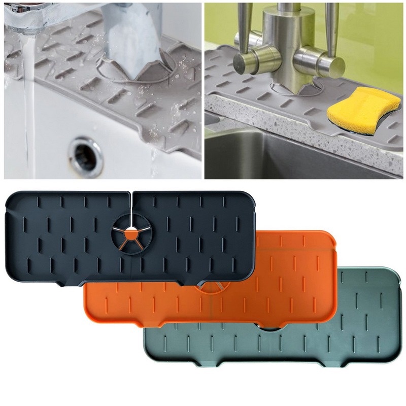 Miếng đệm lót vòi nước nhà bếp/ phòng tắm bằng silicone chống văng nước