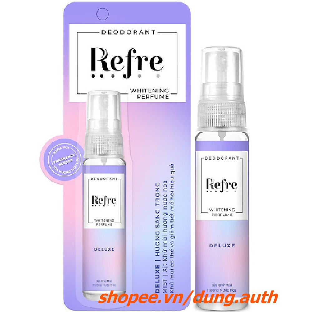 Xịt Khử Mùi Refre 30Ml Hương Sang Trọng Dưỡng Sáng Da, dung.auth Của Hàng Chính Hãng.