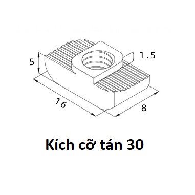 10 Con Đai Ốc (Tán) Xoay Chữ T Cho Nhôm Định Hình 2020 3030