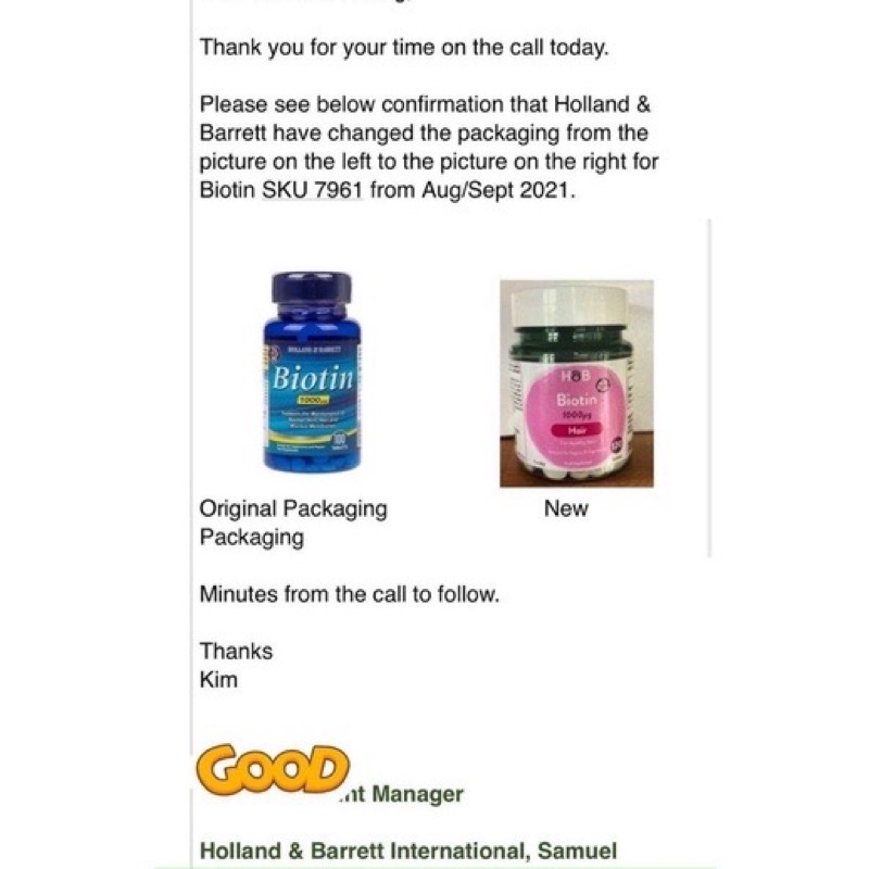 Viên uống mọc tóc Biotin Holland & Barret 1000mg