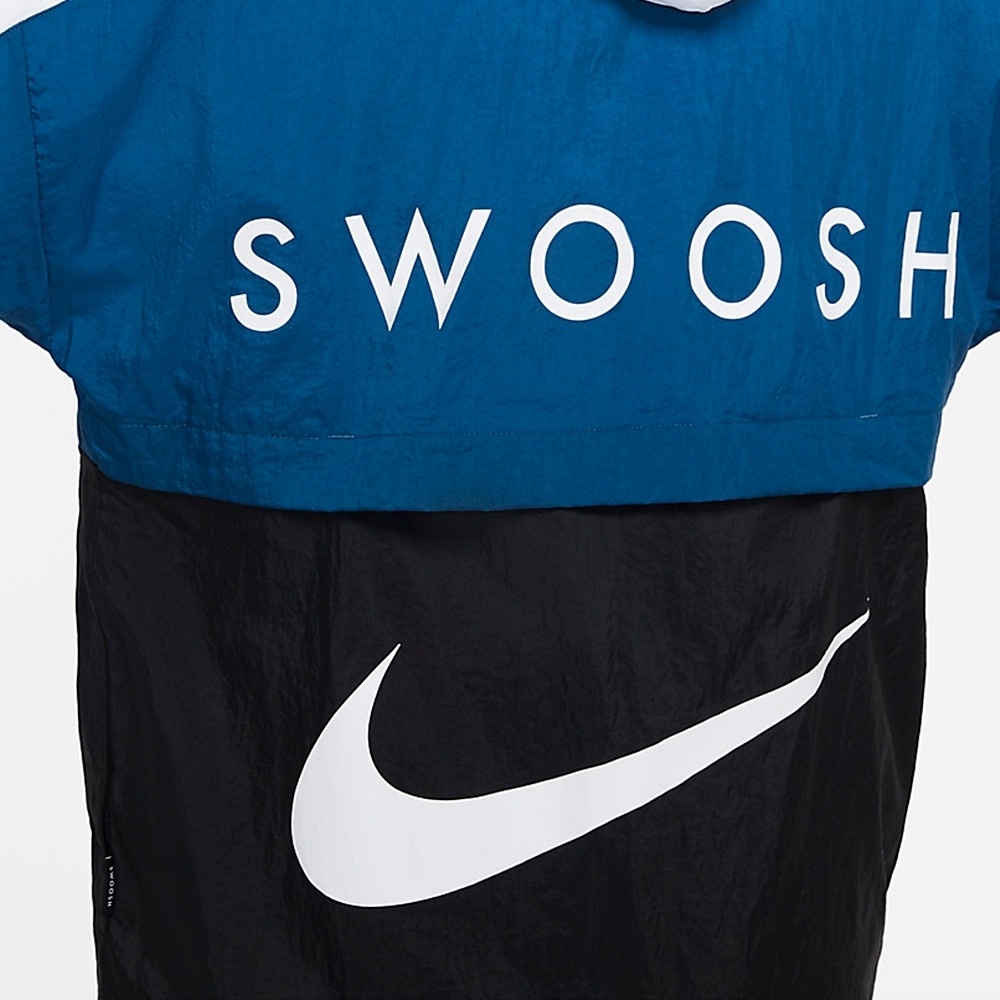 NIKE CHÍNH HÃNG - Áo khoác thể thao nam nữ Nike Men's Swoosh Logo Printed Jacket Authentic - Đen x Xanh navy x Trắng
