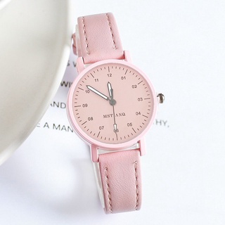 Đồng Hồ Quartz Nữ Dây Da Mặt Tròn