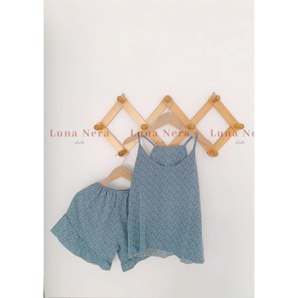 [TẶNG GƯƠNG CẦM TAY] Set đồ ngủ 2 dây hoa nhí hiện đại quần viền bèo | Ảnh thật 100% ♡ | BigBuy360 - bigbuy360.vn