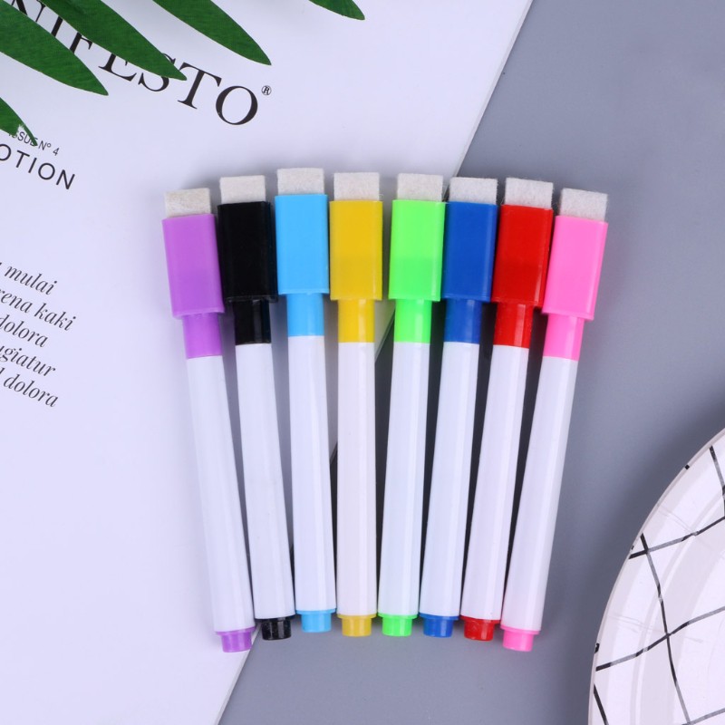 Bộ bút nam châm viết bảng trắng 8 màu có thể tẩy tiện lợi