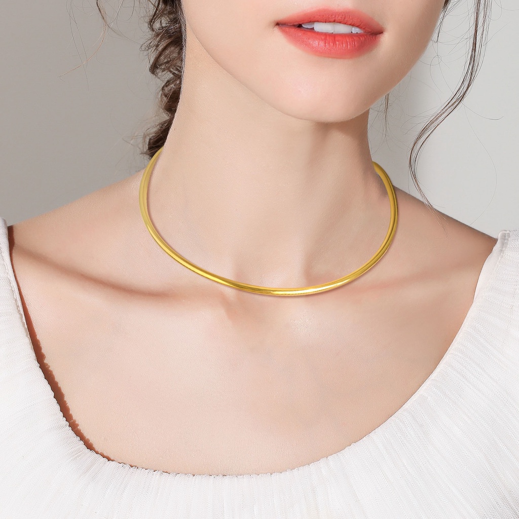 Vnox Vòng cổ Choker 4MM Bằng Thép Không Gỉ Thời Trang Cho Nữ