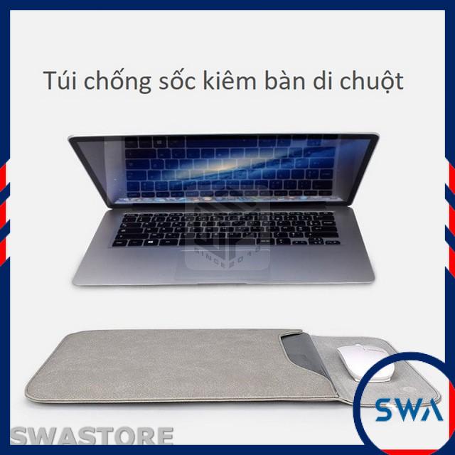 [Kiêm bàn di chuột] Túi chống sốc da sáp cho macbook và ultrabook, chống thấm nước, SWASTORE