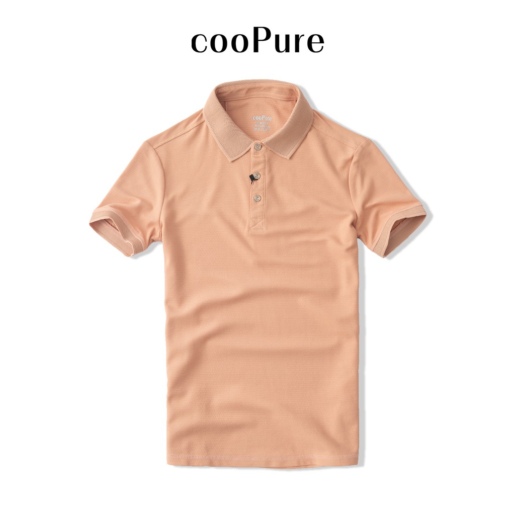 Áo polo nam cooPure màu cam, chất vải Modal mềm mại, thiết kế cổ dệt tinh tế NO.2127 (7 màu)