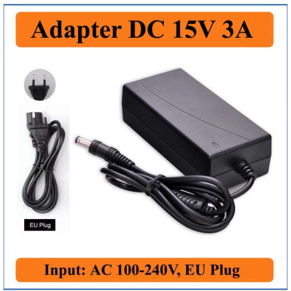 Adapter sạc 12V  15v -1A (Đen)  cho loa keo lớn jbz