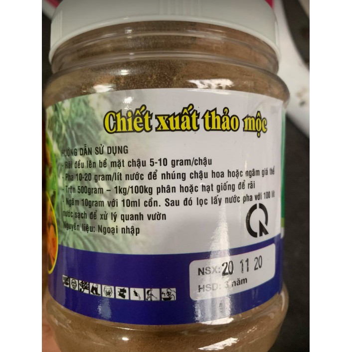 Chiết xuất thảo mộc diệt ốc, trứng, xử lý giá thể saponin 15 tea seed powed lọ 500 gr (Thái Lan)