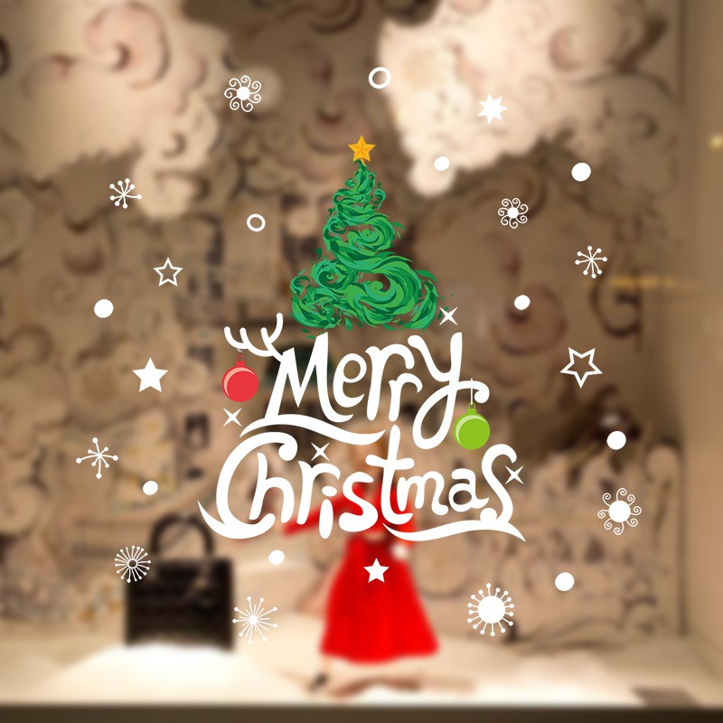 Decal dán kính GIÁNG SINH - NOEL - MERRY CHRISTMAS 02