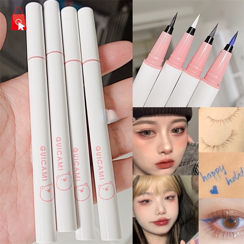 [Hàng mới về] Bút kẻ mắt trang điểm GUICAMI dạng lỏng tự nhiên lâu trôi chống thấm nước vỏ màu trắng