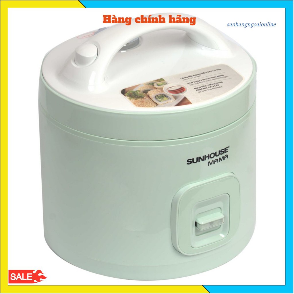 Nồi Cơm Điện Nắp Gài Sunhouse MaMa SHD8665B (1.8 Lít) - Hàng Chính Hãng