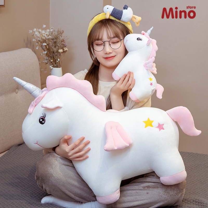 Gấu Bông Ngựa Pony 1 Sừng Phiên Bản Kỳ Lân Mới Size 50cm Mềm Mịn MINO TH82