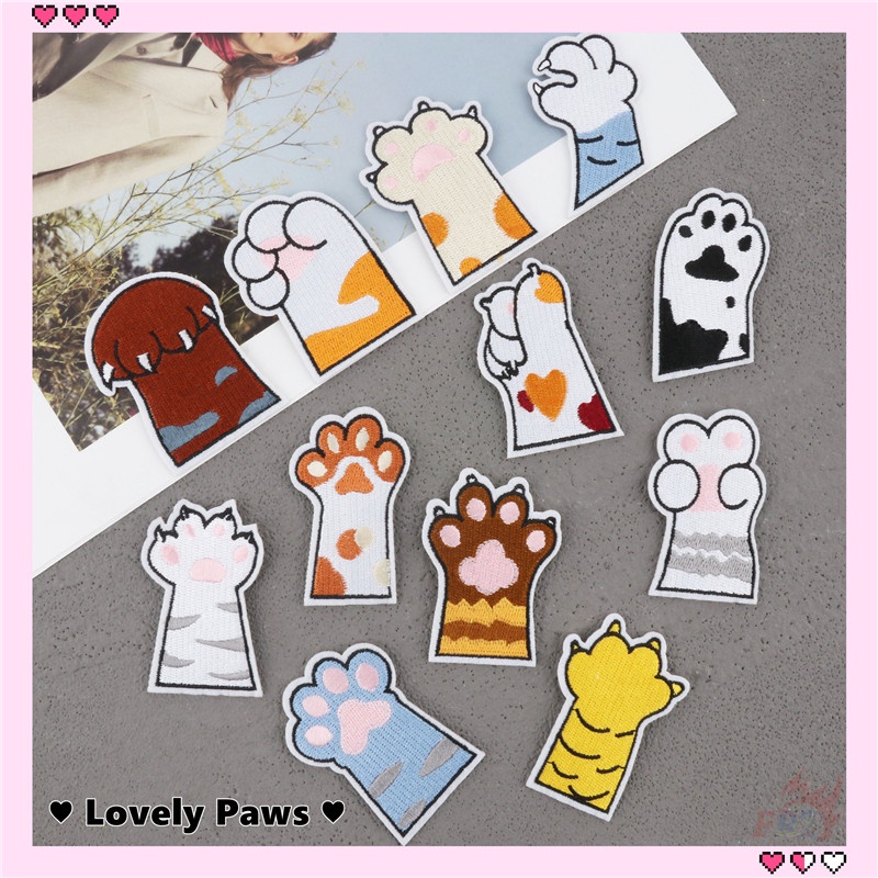 ♥ Sticker Ủi Hình Bàn Chân Đáng Yêu ♥ 1 Sticker Ủi Thêu Hình Chó Mèo