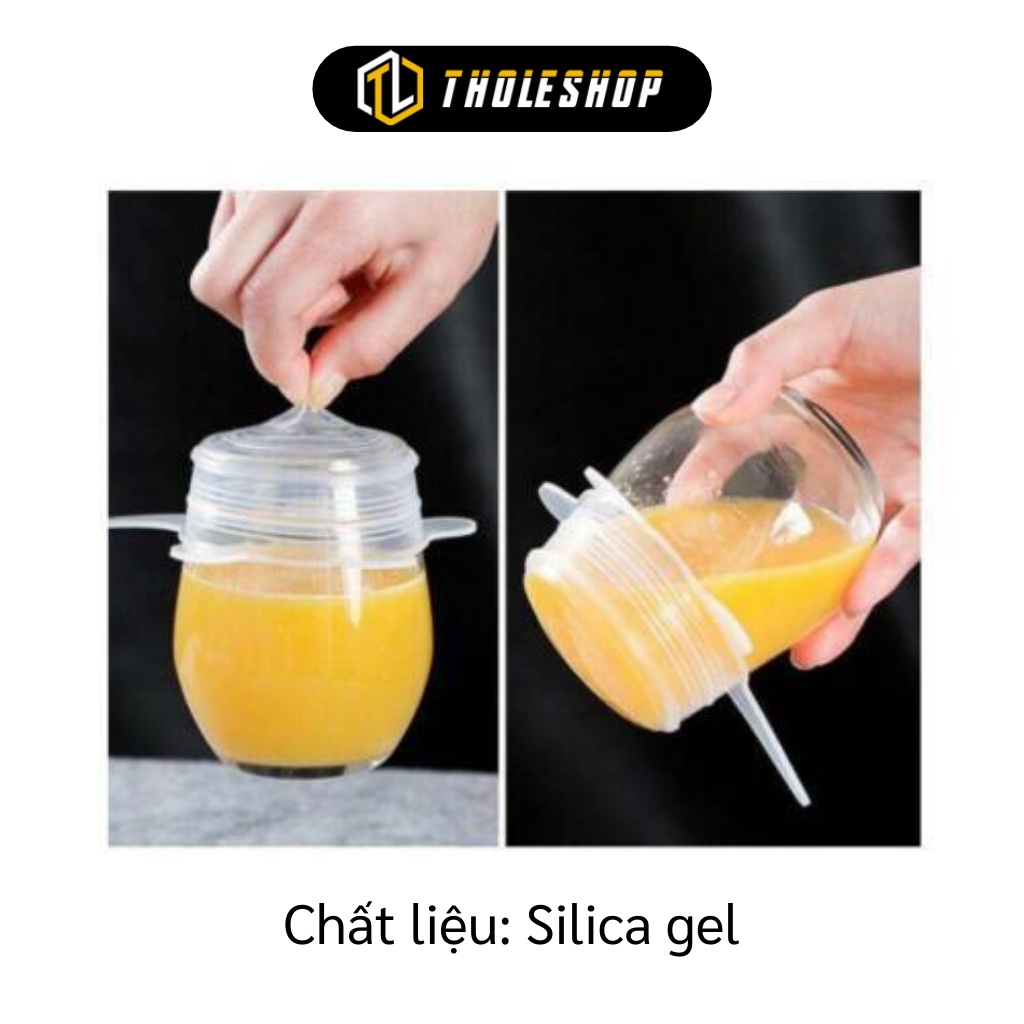 Nắp Đậy Thực Phẩm - Bộ 6 Miếng Silicon Bọc Thực Phẩm, Màng Bọc Bảo Quản Thức Ăn 4167