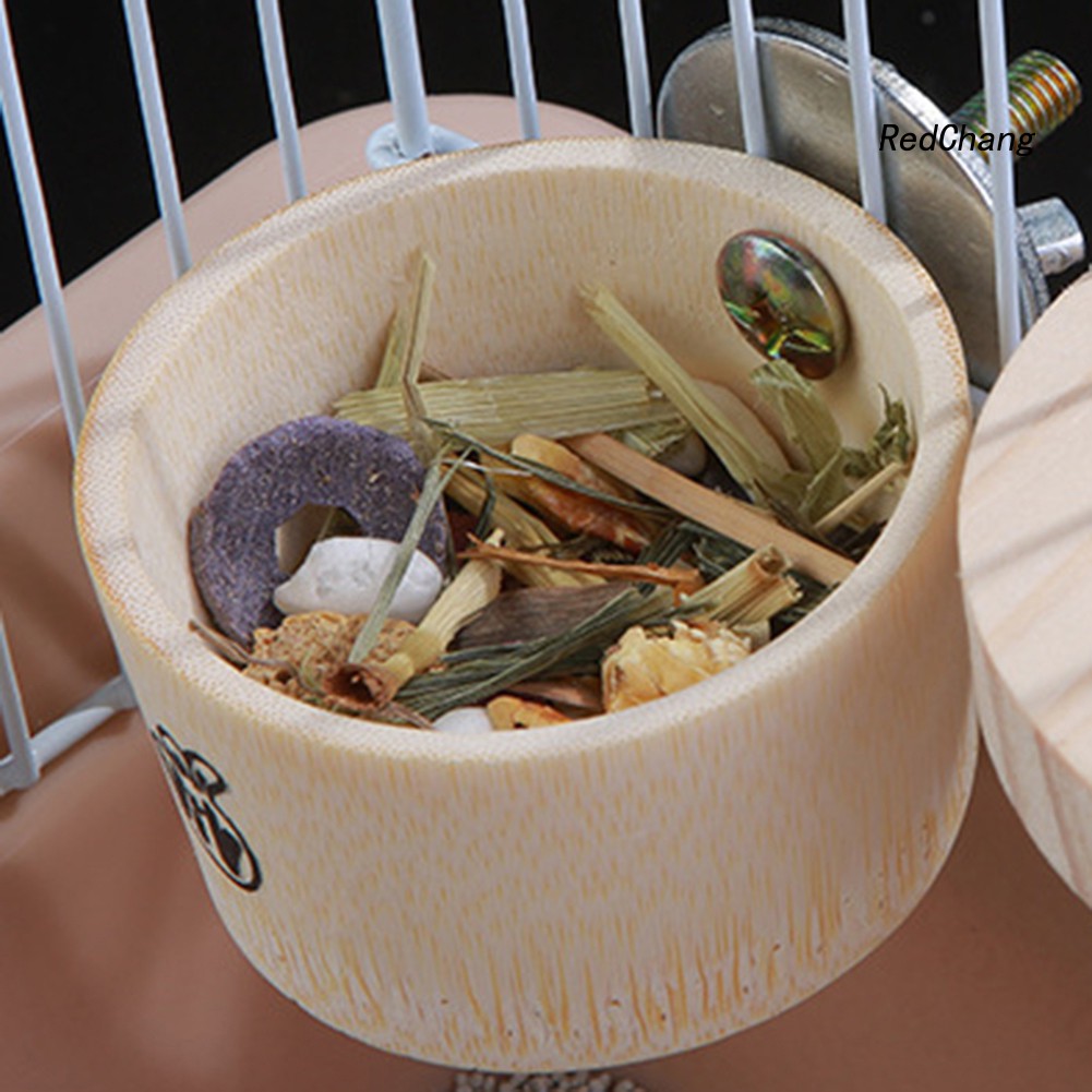 Tô Đựng Thức Ăn Treo Lồng Thú Cưng Làm Từ Tre Không Độc Hại