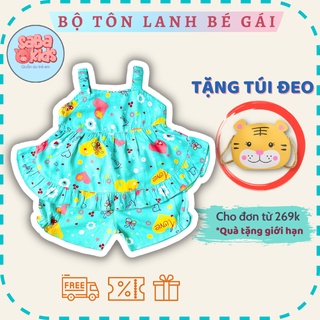 Đồ Bộ 2 Dây Tole Chất Tôn Lanh SABAKIDS Cho Bé Gái Cực Xinh Mát Mẻ Mặc Hè Cho Bé