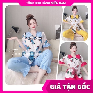 Đồ bộ nữ mặc nhà chất kate mềm mịn mát in họa tiết dễ thương DBKITN62