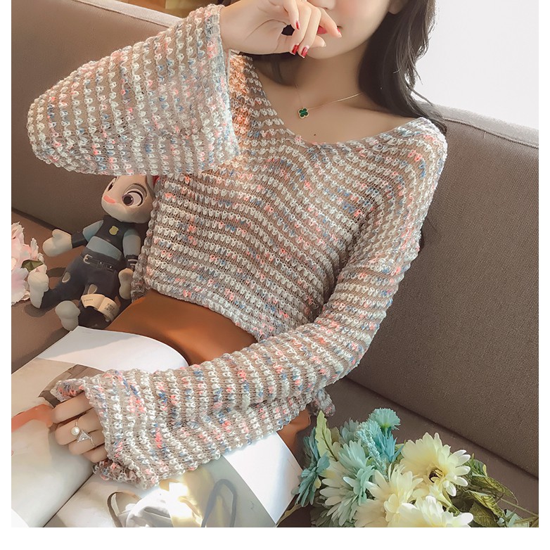 Áo len dệt kim xuân hè siêu xinh - A01205 - Hàng Quảng Châu