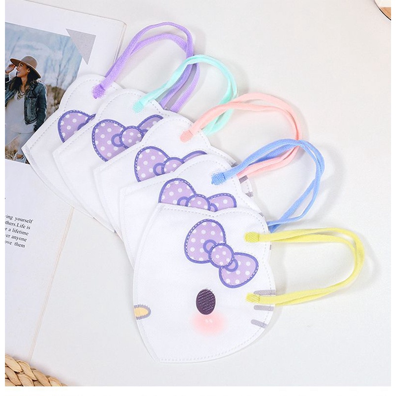 Cá Tuyết 10 Cái/gói Hello Kitty 3d Mặt Nạ Dành Cho Bé Gái Xinh Xắn Bảo Vệ Thoáng Khí Khẩu Trang Hoạt Hình Dễ Thương In Hình Khẩu Trang Trẻ Em Và Người Lớn 2 Kích Thước