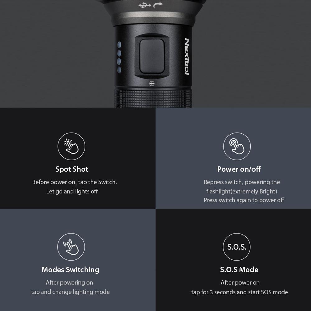 Đèn Pin Xiaomi Nextool Flashlight Cầm Tay Model ZES0417 Siêu Sáng Chống Nước Hợp Kim Nhôm Hàng Không Bền Bỉ | BigBuy360 - bigbuy360.vn