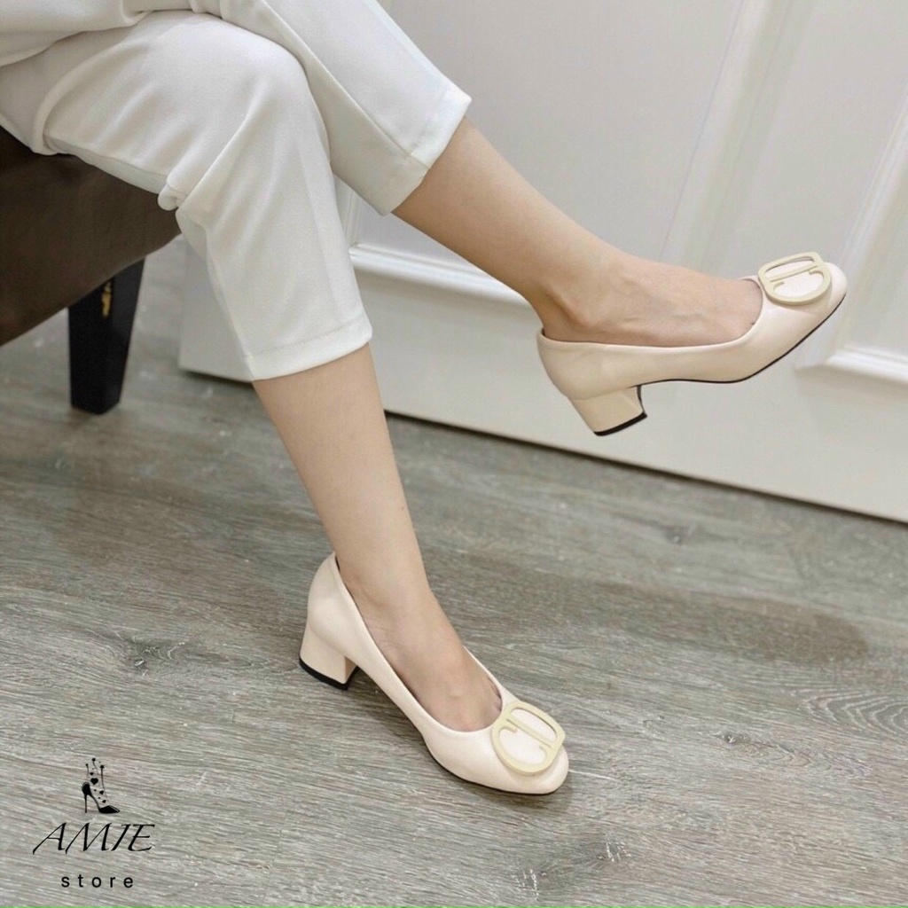 GIÀY CAO GÓT DA MỊN KHUY CD GÓT THẤP - 3P