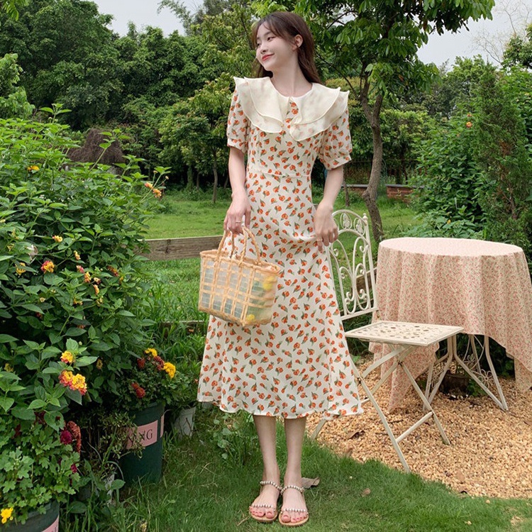 IELGY  Ielgy Đầm Hoa Mỏng Kiểu Dáng Ngọt Ngào Cho Nữ