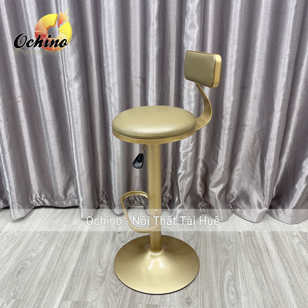 Ghế Quầy Bar, Ghế Trang Điểm Chân vàng NHẠT Cao Cấp (Đủ Màu)