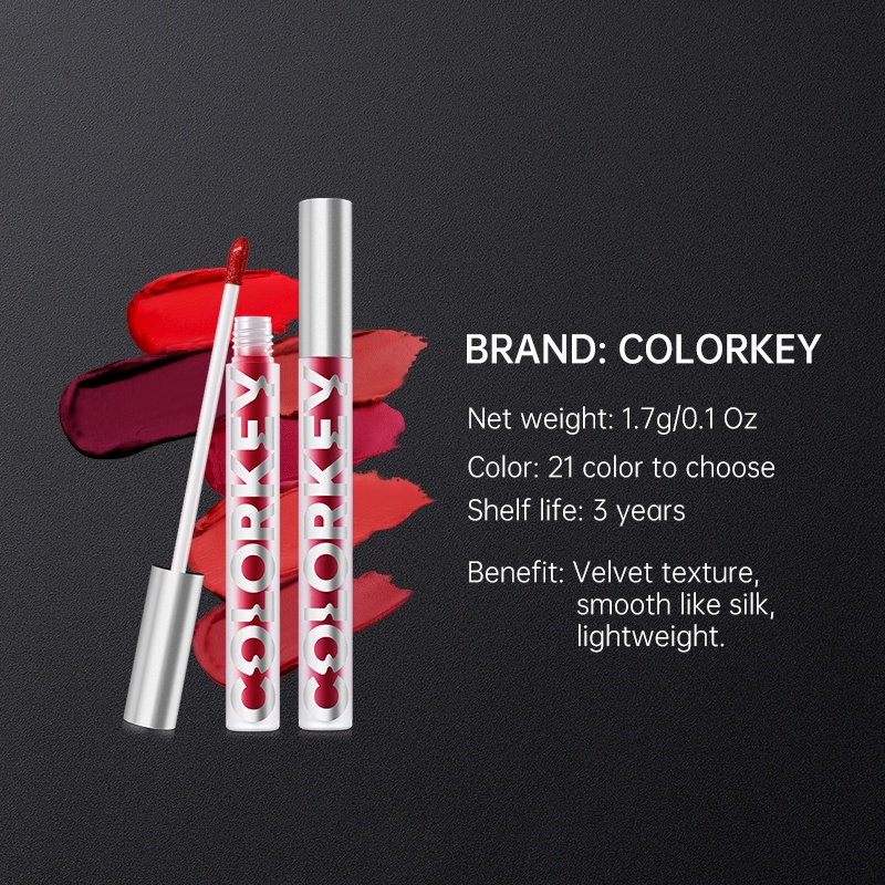 COLORKEY Son kem lì Colorkey mịn mượt như nhung Trang Điểm Lâu Trôi Velvet Tint 1.7g