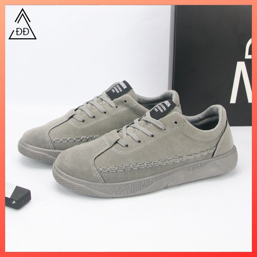 ĐẲNG CẤP TT Giày sneaker nam full xám kiểu da lộn DD390 Shop ĐỊCH ĐỊCH &