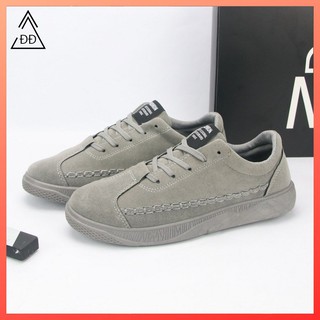 ĐẲNG CẤP TT Giày sneaker nam full xám kiểu da lộn DD390 Shop ĐỊCH ĐỊCH