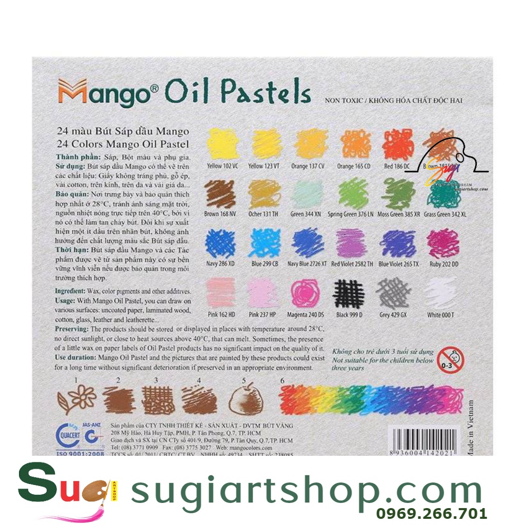 Bút Sáp Dầu Mango 18/24 Màu, Mango Oil Pastels