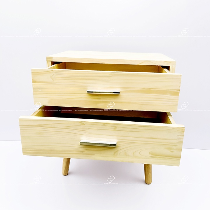 [GIÁ TẠI XƯỞNG]Tủ đầu giường 2 ngăn gỗ thông ghép tự nhiên cao cấp, Tab đầu giường phong cách Bắc Âu hiện đại sang trọng