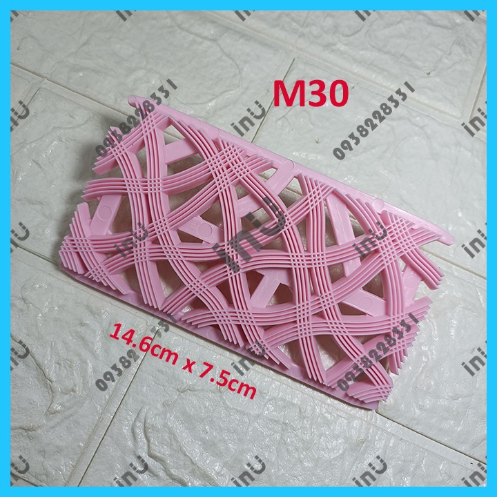 HCM - Khuôn ốp thành bánh kem tạo hình vân họa tiết sỏi đá, gạch, hoa, tim