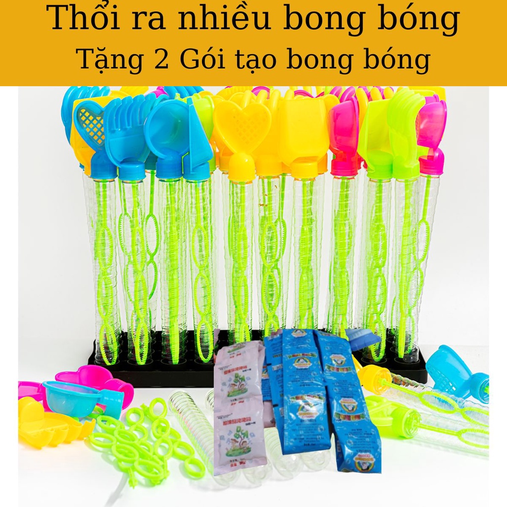 Que thổi bong bóng xà phòng đồ chơi cho bé vận động - tặng kèm 2 gói nước tạo bong bóng